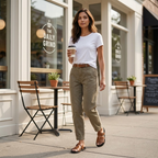 Beatrice | High Waist Tapered Trousers with Pockets