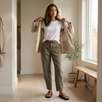 Beatrice | High Waist Tapered Trousers with Pockets