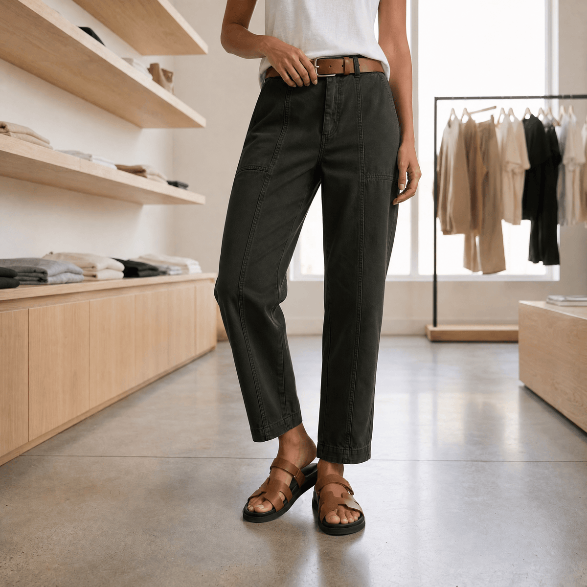Beatrice | High Waist Tapered Trousers with Pockets