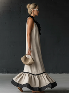 Selina | Women's Sleeveless Maxi Dress with Pockets and Ruffle Hem