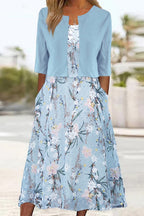 Camille | Floral Two-Piece Midi Dress