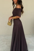 Aveline | Pleated One Shoulder Maxi Dress