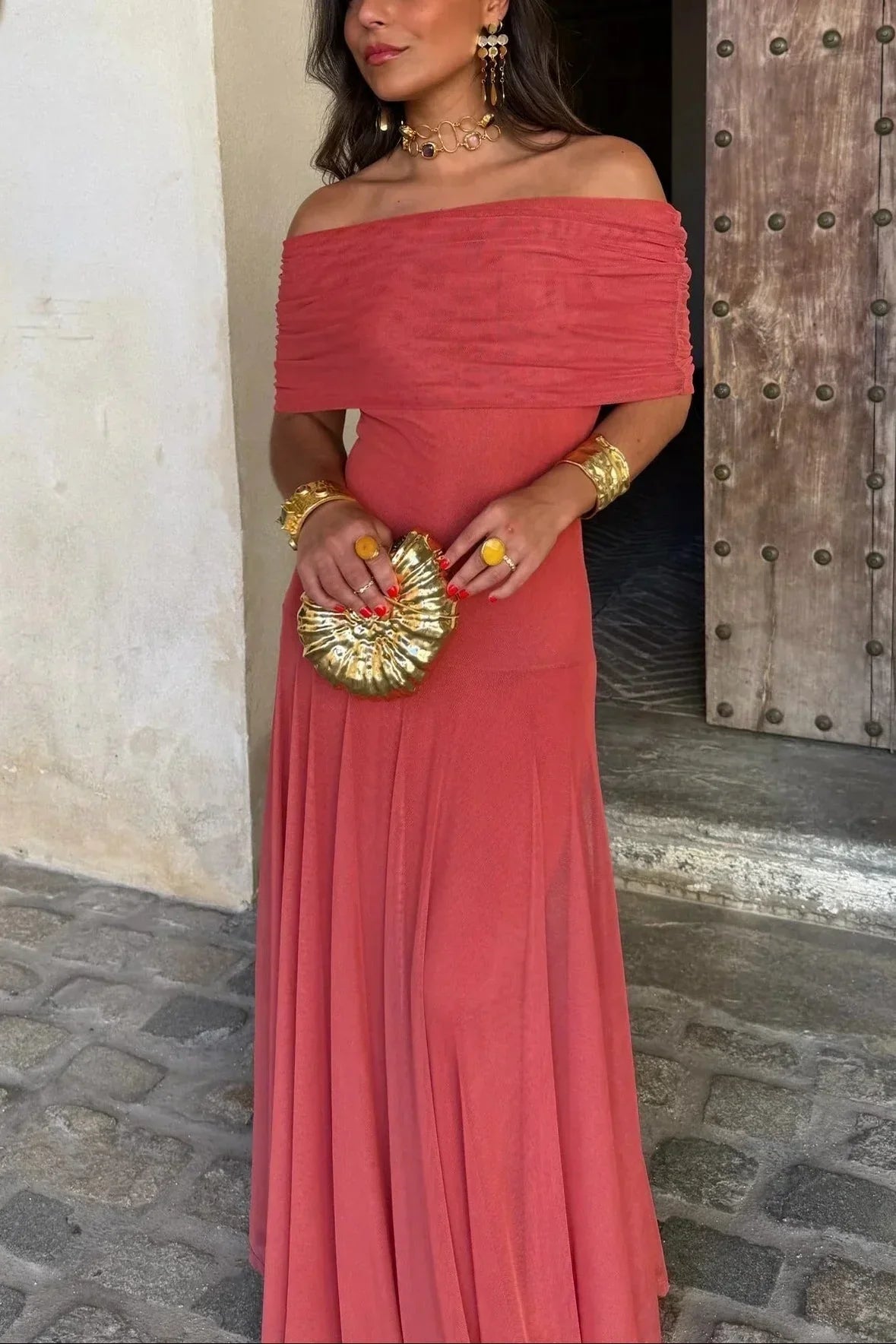 Aveline | Pleated One Shoulder Maxi Dress