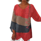 Petra | Artistic Print V-Neck Blouse