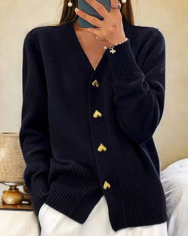 Marisol | Heart Button Cardigan