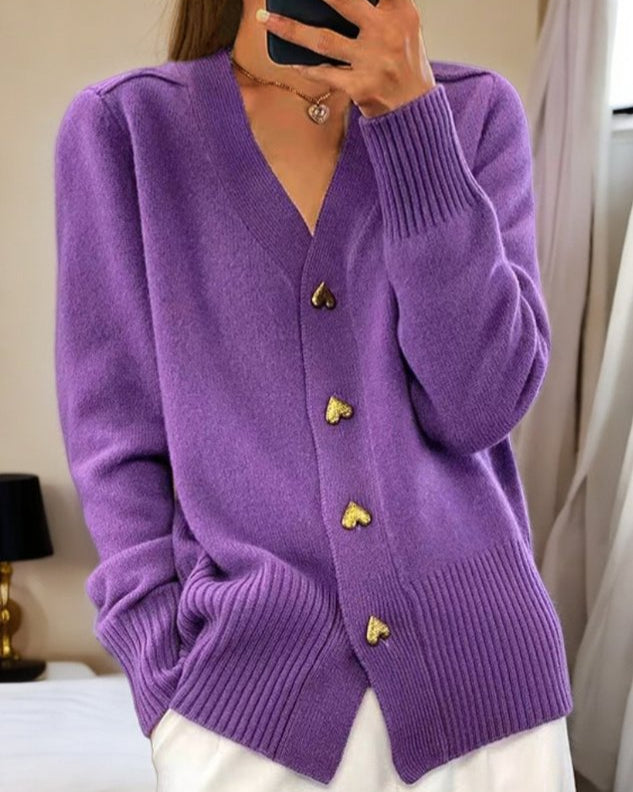 Marisol | Heart Button Cardigan