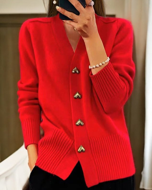 Marisol | Heart Button Cardigan