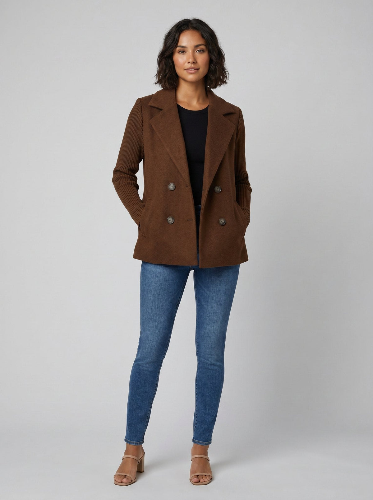 Amora | Knit Sleeve Blazer