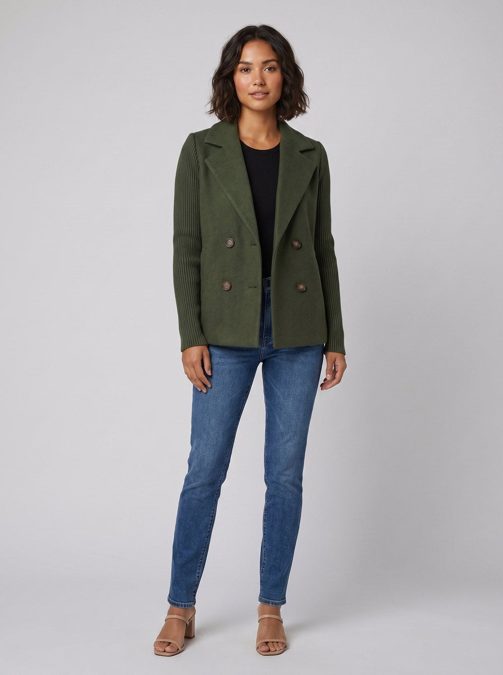 Amora | Knit Sleeve Blazer