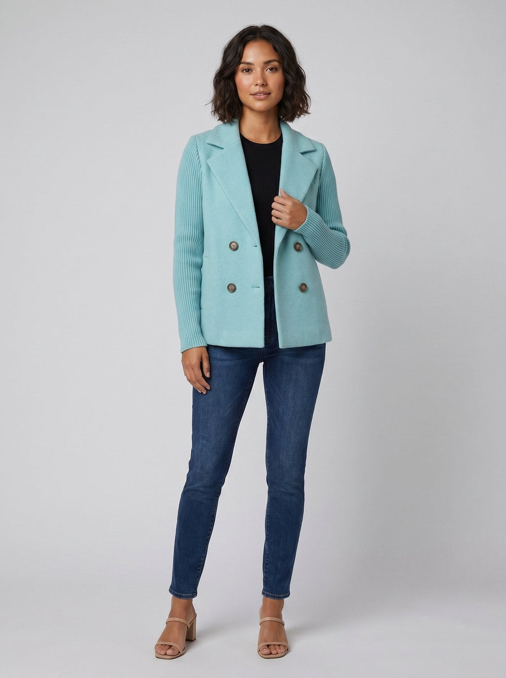Amora | Knit Sleeve Blazer