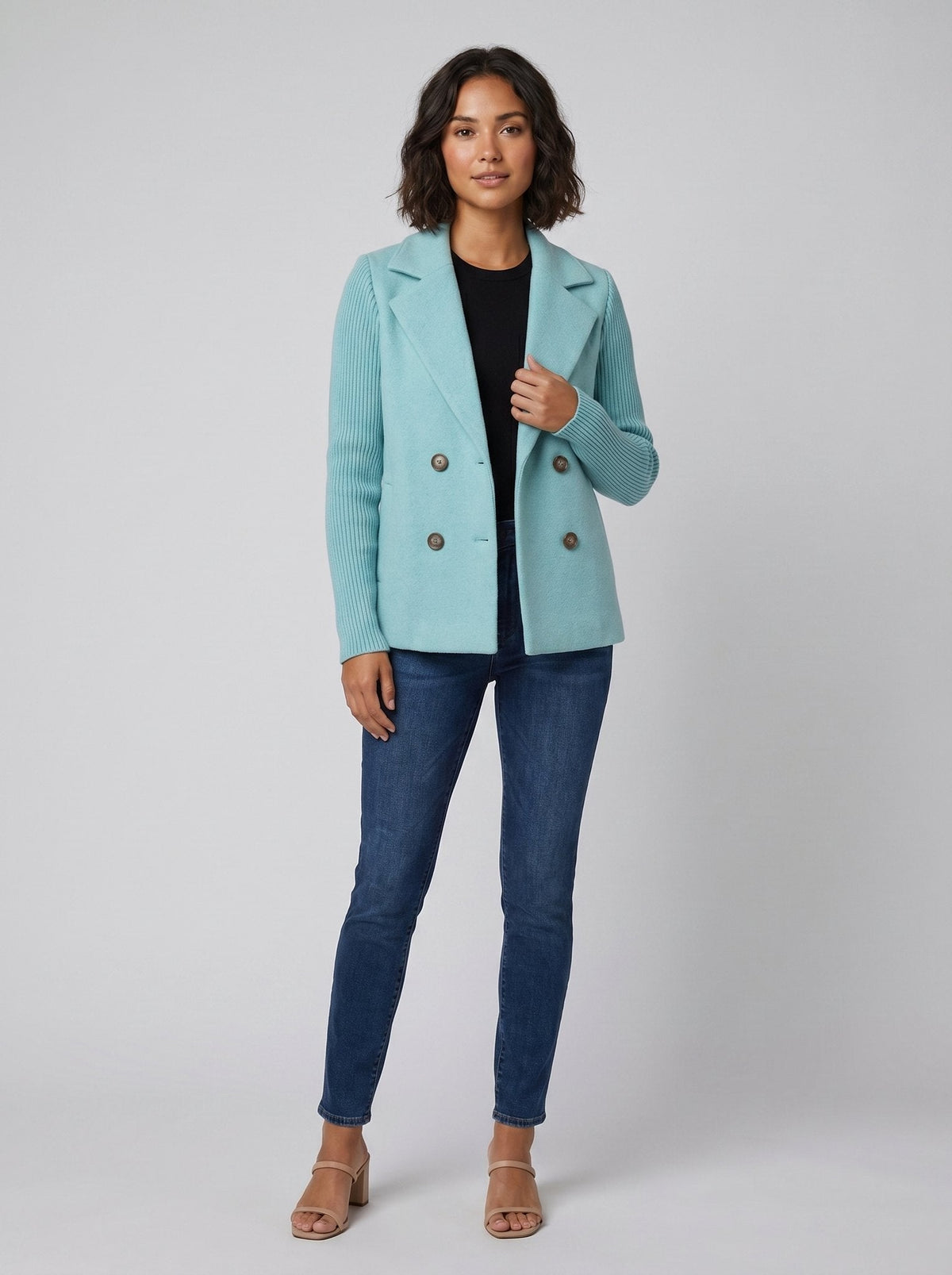 Amora | Knit Sleeve Blazer