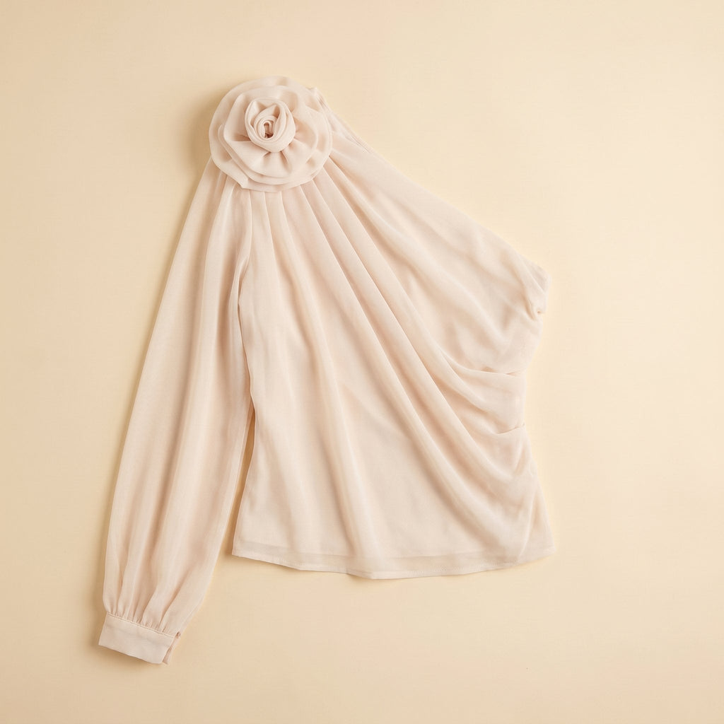 Tamsin | One Shoulder Rosette Blouse