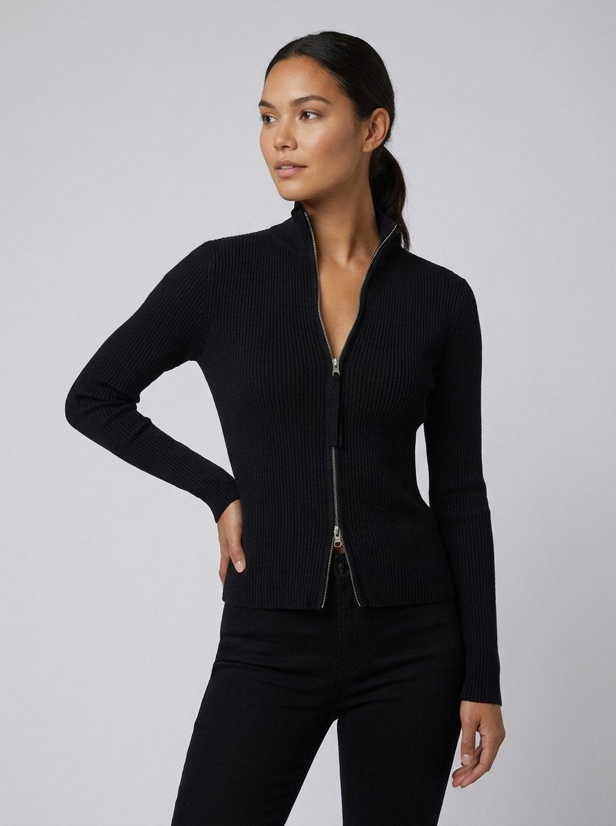 Holly | Stand Collar Knit Cardigan