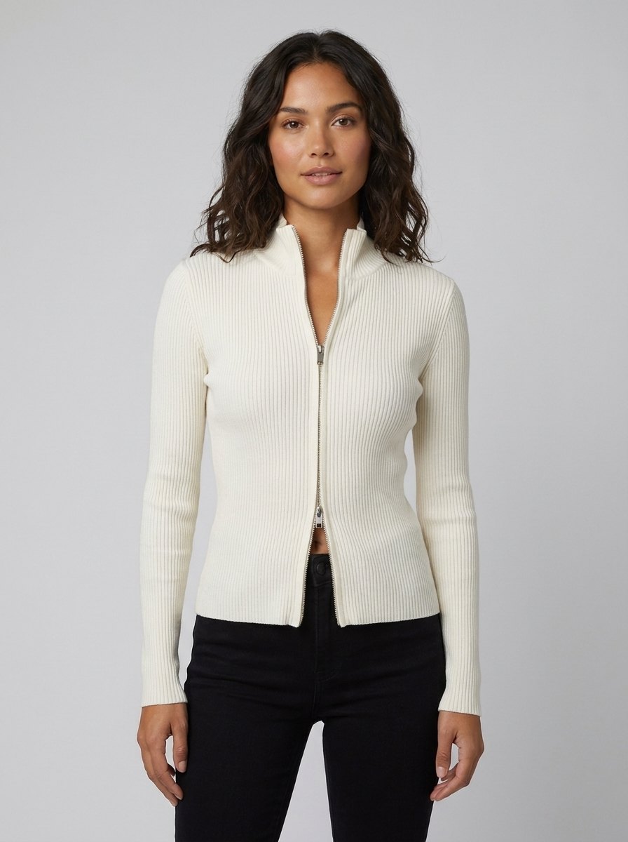 Holly | Stand Collar Knit Cardigan