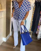 Elin | Women's Casual Top with Print and V-Neck