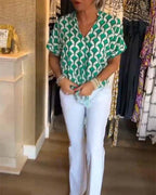 Elin | Women's Casual Top with Print and V-Neck