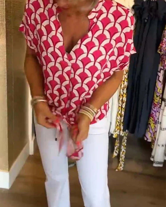 Elin | Women's Casual Top with Print and V-Neck