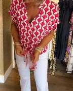 Elin | Women's Casual Top with Print and V-Neck