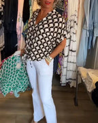 Elin | Women's Casual Top with Print and V-Neck