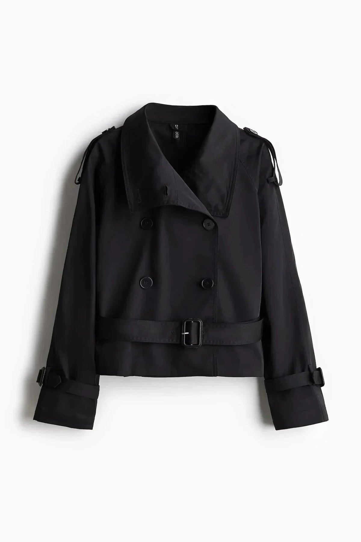 Odessine | Belted High Collar Trench Coat