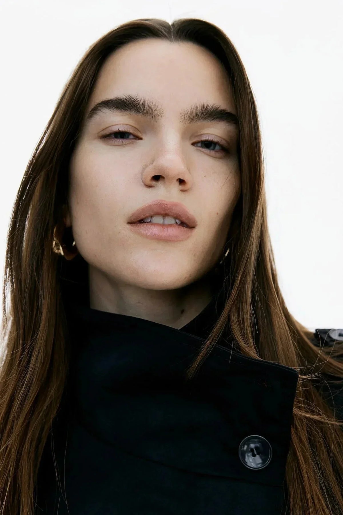 Odessine | Belted High Collar Trench Coat