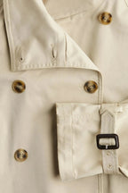 Odessine | Belted High Collar Trench Coat